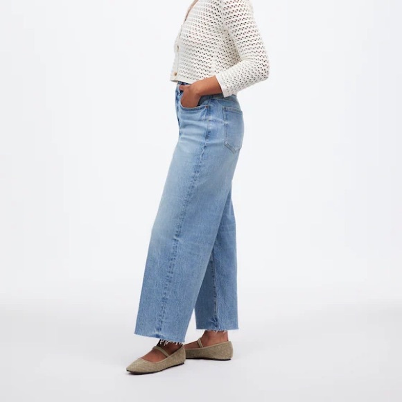 Madewell The Curvy Perfect Vintage Wide-Leg Crop Jean staple capsule raw hem 29 - Picture 4 of 11